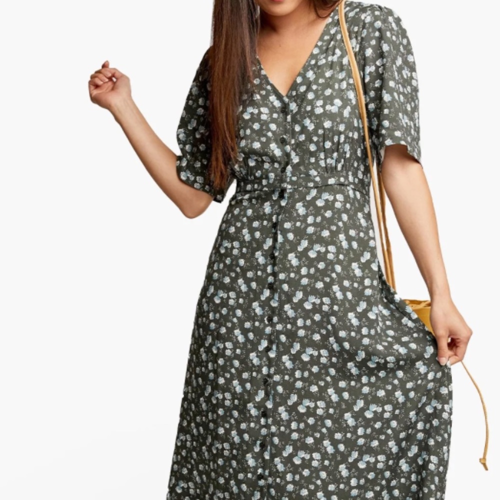 ABLE Amelia Button Front Midi Dress
